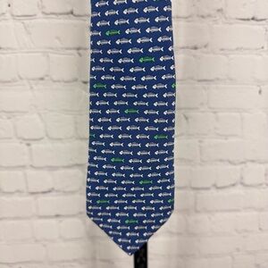 Vineyard Vines Blue Fish Bones Silk Tie
